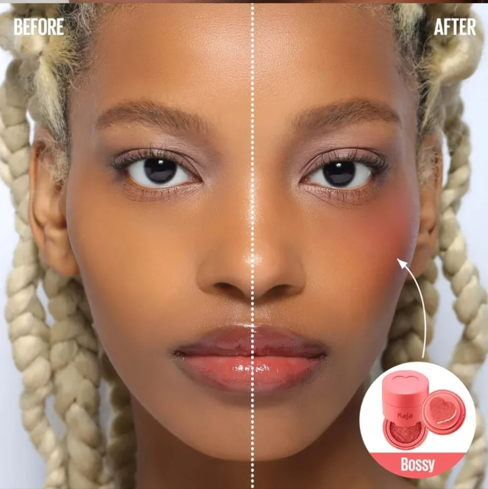 Kaja Blush w/ Heart-shaped Applicator, Coral‎ Finish, 03 Bossy, 0.17 Oz